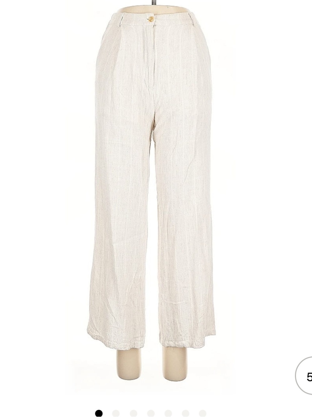 ILLA ILLA Cream Wide-Leg Casual Pants
